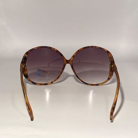 0543 Oversized Round Tortoise and Silver Sunglasses NWT main image 7